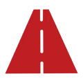 Stylized red road graphic