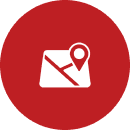Envelope map icon with location marker